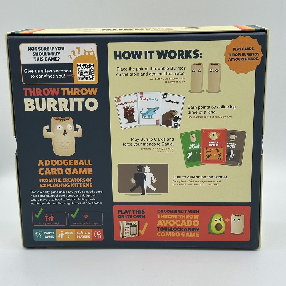 Board Game Throw Throw Burrito A Dodgeball Card Game Extreme Outdoor Edition Fun - Picture 5 of 6